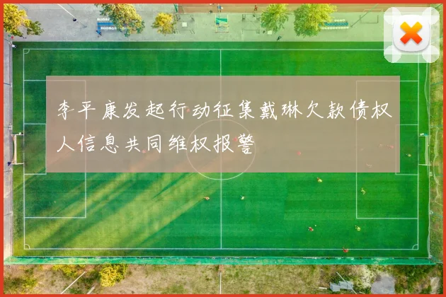 李平康发起行动征集戴琳欠款债权人信息共同维权报警